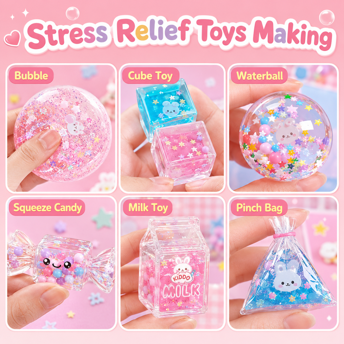 DIY Bubble Squishies Making Kit 41 Pieces for Kids