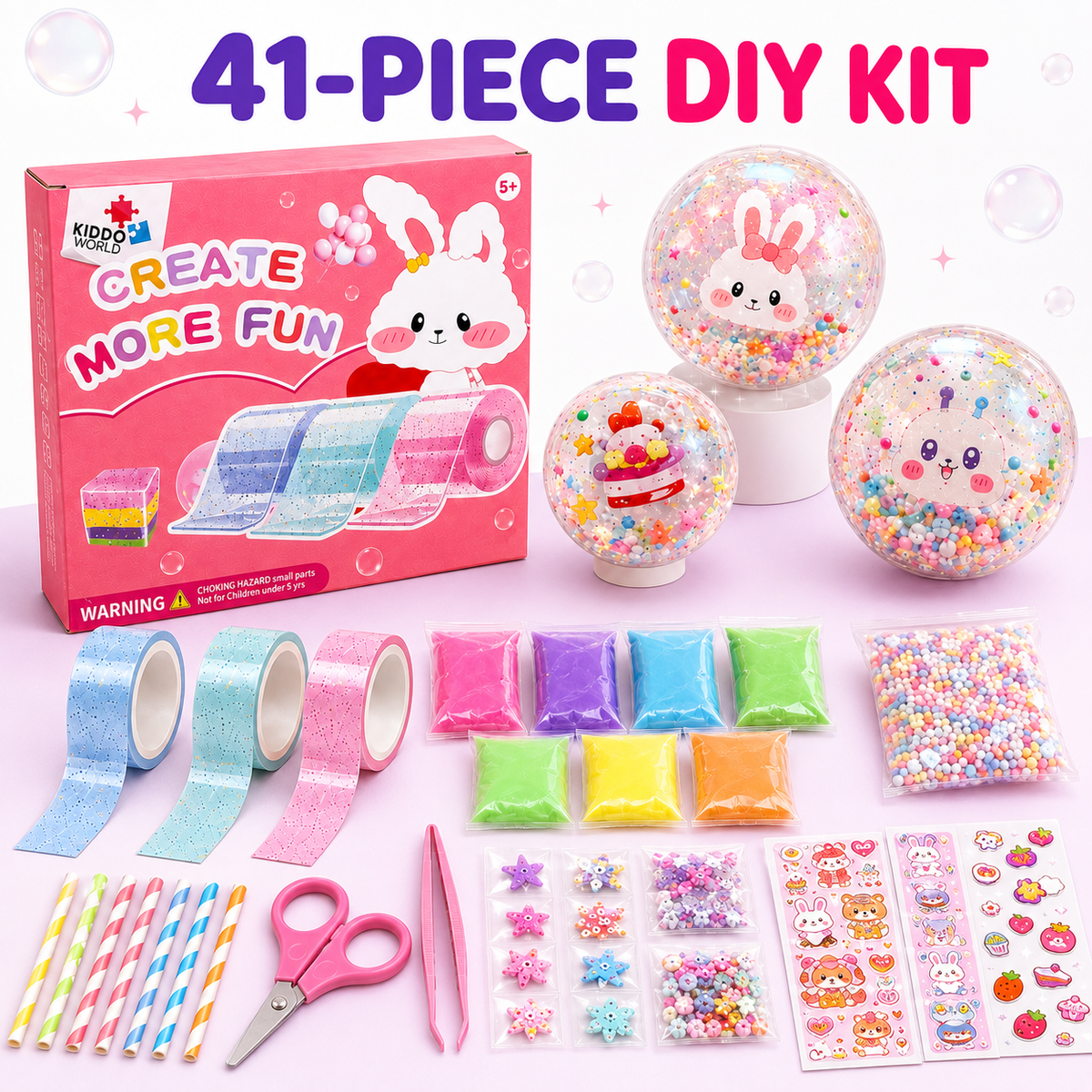 DIY Bubble Squishies Making Kit 41 Pieces for Kids