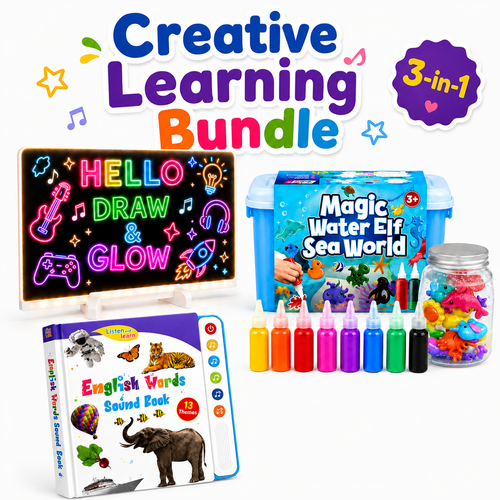 Creative Learning Bundle 3 in 1: LED Board, Sound Book and Water Elf Kit