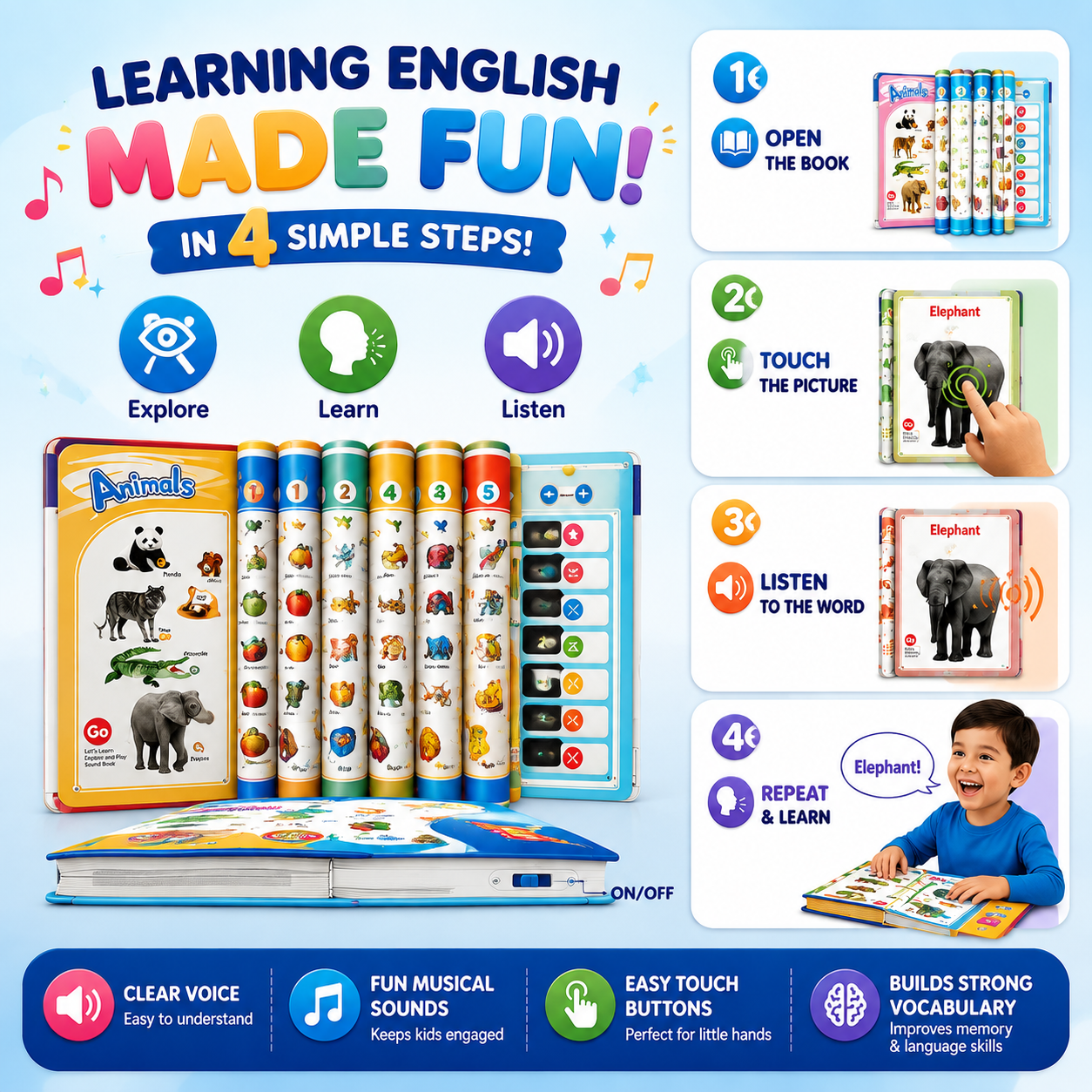 Touch & Learn – Kids Talking Musical English Sound Book