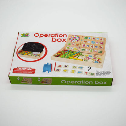 Montessori Math Box for Kids, Wooden Counting and Arithmetic Set